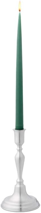 DANFORTH - Woodstock Candlestick (Single), Pewter Candle Holder, Elegant Design, Premium Quality, Satin Finish, Holds Standard Taper Candles, 100% Lead-Free, Made in USA, 8" Tall