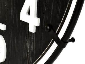 Farmhouse Black 30 Inch Wooden Large Wall Clock, Silent Non-Ticking Quartz Movement, Battery Operated Modern Rustic Clock for Living Room, Kitchen, Office, Home Decor