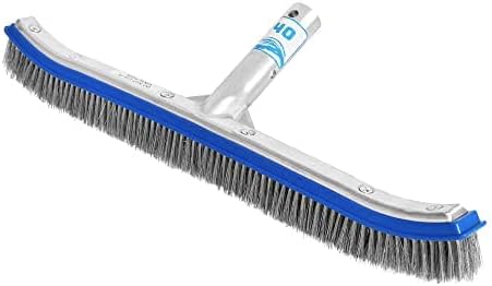 440 Heavy Duty Pool Brush - 18-inch Extra-Wide Metal Brush Head with Stainless Steel Wire Bristles & Curved Edges for Cleaning Pool Tiles, Walls, Floor, Steps (Stainless Steel) - Pack of 12