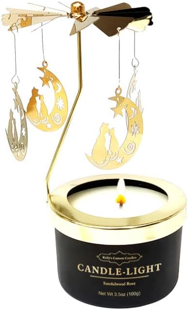 Kelly's Custom Candles, Cat Candle Birthday Gift for Mom,Girlfriend,Unique Easter Gifts for Sister, Wife and Mother in Law,Rotatable Aromatherapy Candles Gift for Women.