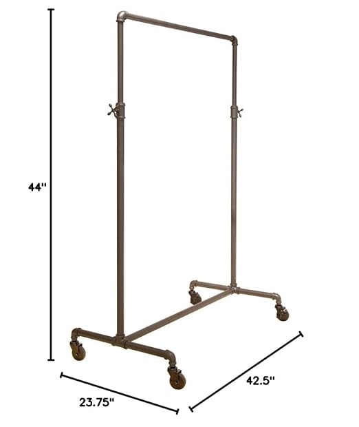 Adjustable Rolling Rack – Econoco Vintage Pipeline 2 Way Ballet Clothes Hanging Fixture