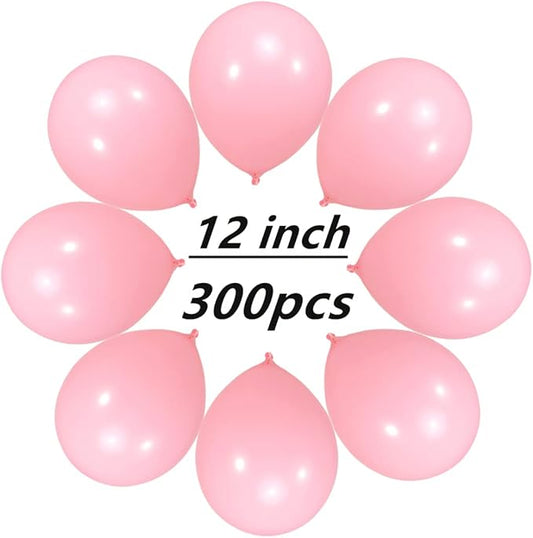 300 Pack Light Pink Balloons 12 inch Pink Latex Party Balloon Bulk for Various Party Events Decorations