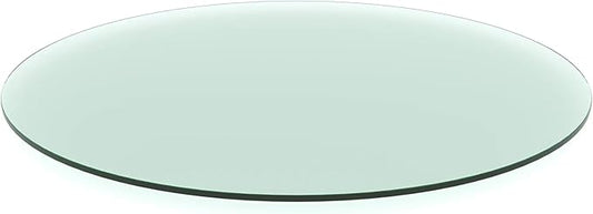 Econoco Folding Round Garment Rack, Adjustable Height Retail Display, Chrome Finish (36" Rack with Glass Shelf Topper)