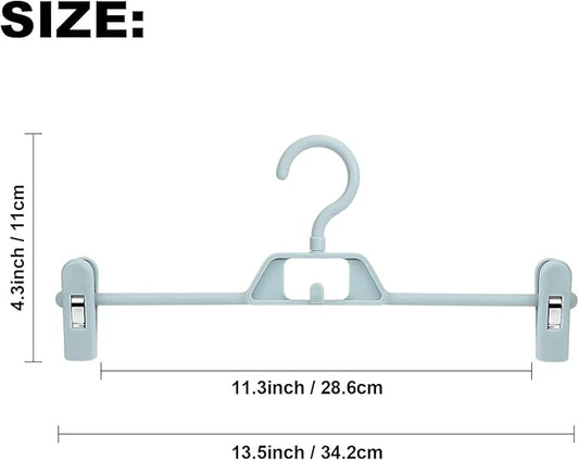 Plastic Pants Hangers with Clips for Women 30Pack – POZEAN Pant Hanger with 360° Rotating & Adjustable Clips for Skirt, Shorts, Jeans, Kids’ Clothes, Coat | Space Saving, Slim & Multi-Purpose (Black)