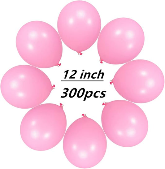 300 Pack Pink Balloons 12 inch Pink Latex Party Balloon Bulk for Various Party Events Decorations