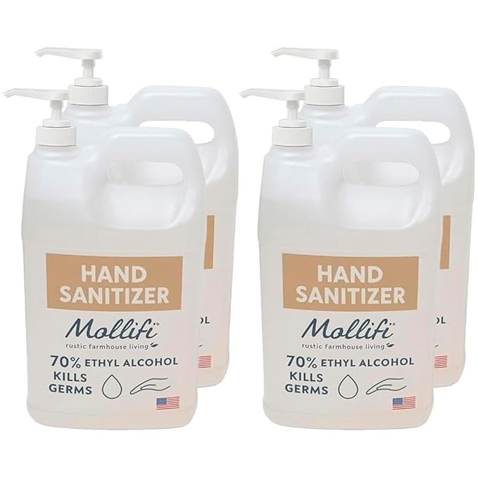 Hand Sanitizer, 1/2 gallon, Fragrance Free, PK-4, With Pump, Mfr: MOL9747-12_1/2GAL4V3-A