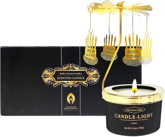Kelly's Custom Candles Gifts for Women,Funny Gift for Her,Birthday Gifts for Women,Unique Candle Gift for Mom and Wife,Rotating Scented Candles(Birthday Cake).