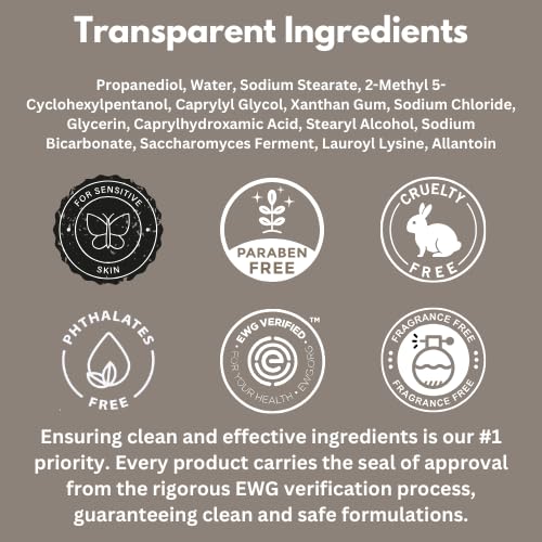 HygieneLab Fragrance-Free & Unscented Deodorant for Men – EWG Verified, Aluminum-Free, Non-Toxic Odor Protection for Sensitive Skin (Fragrance Free)