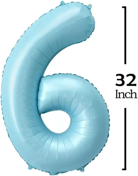 GOER 2026 Foil Number Balloons for 2026 New Year Eve Festival Party Supplies Graduation Decorations (Light Blue,32 Inch)