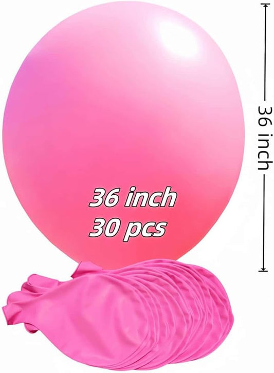 30 Pack Pink Balloons 36 Inch Pink Latex Party Large Balloon Bulk for Various Party Events Decorations