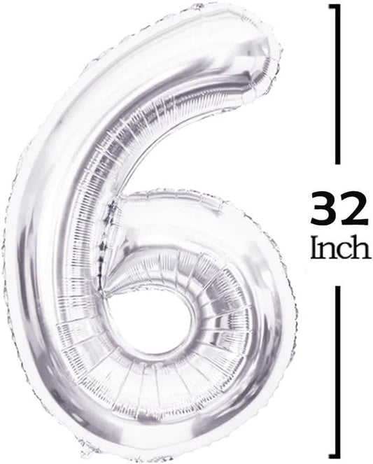 GOER 2026 Foil Number Balloons for 2026 New Year Eve Festival Party Supplies Graduation Decorations (Silver,32 Inch)