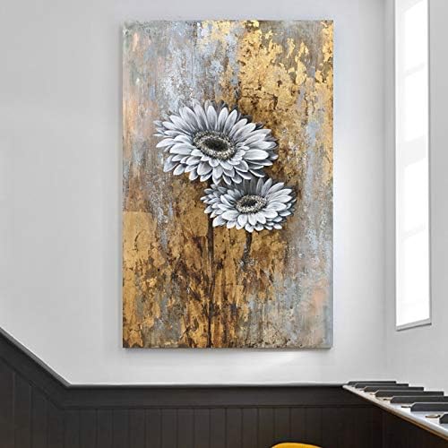 Yihui Arts Wild Sunflower Wall Art Vintage Floral Painting Pictures for Farmhouse Living Room Bedroom Decor