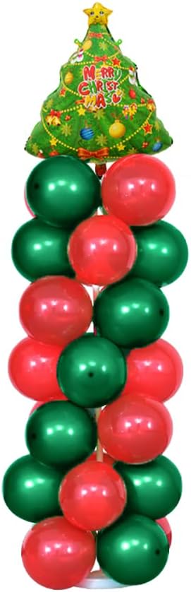 Red and Green Balloons w/Ribbon 100 Pack 12 Inch for Birthday Kid 's Baby Shower Wedding Anniversary Bachelorette Graduation Christmas Party Decorations