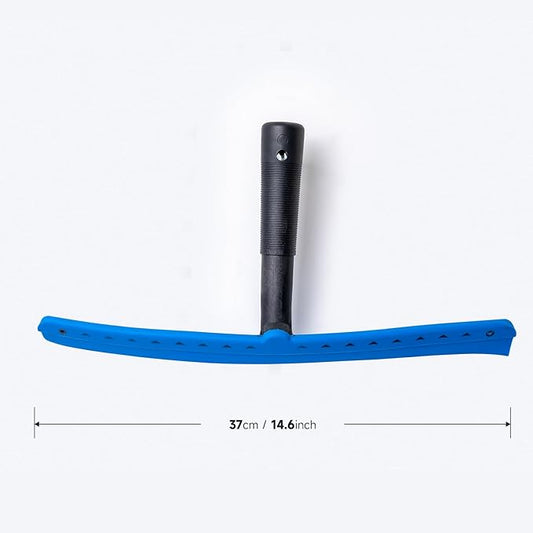 FOSHIO 15 inch Blue Windshield Squeegees, All-Purpose Streak-Free Silicone Squeegee for Window, Bathroom, Glass Shower Doors, Mirror, Car Window