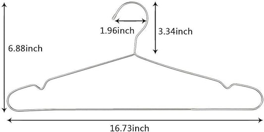 OIKA 40 Pack Stainless Steel Hangers with Grooves - Space Saving Closet Hangers, Heavy Duty Rustproof Metal Clothes Hangers for Tank Tops/Cardigans, Dorm & Outdoor Drying (Silver)