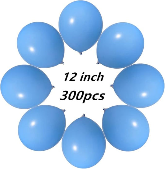 300 Pack Light Blue Balloons 12 inch Blue Latex Party Balloon Bulk for Various Party Events Decorations