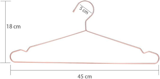 17.7" Strong Metal Wire Clothes Hangers, Coat Clothing Closet Rack, Standard Suit Hangers, Ideal for Everyday Use, 30 Pack, Copper