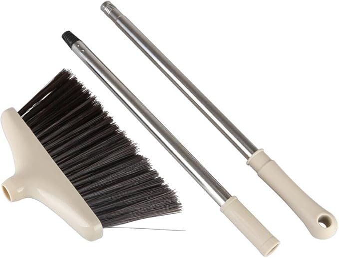 FGY Broom and Dustpan Set Stand Up Broom and Dust Pan Combo for Dog Cat Pets Home Use (Brown)
