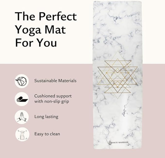 Suede yoga mat - Premium Printed Natural Eco-friendly Non-Slip Mat Great for Hot Yoga, Pilates, Workouts (72 inch x 24 inch x 3mm thick)