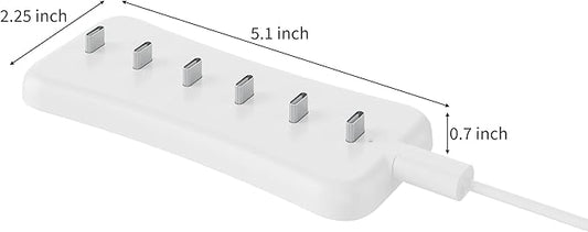 USB Under Cabinet Lighting Charging Station with 6 Type-c Charging Ports, Portable Motion Sensor Light Indoor Multi-Light Storage & Charging Base, Reduction in Recharge Duration