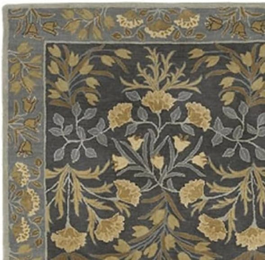 PB Adeline Blue Color Traditional Oriental Style Handmade Tufted 100% Woolen Area Rugs & Carpet Living Room Bedroom (2'6"x9' feet Runner)