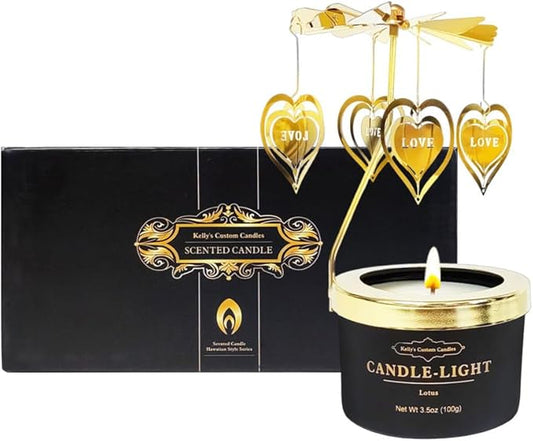 Kelly's Custom Candles Gifts for Women,Her,Funny Gifts for Her,Unique Birthday Candle Gift for Mom and Wife,Birthday,Rotating Scented Candles(Love).