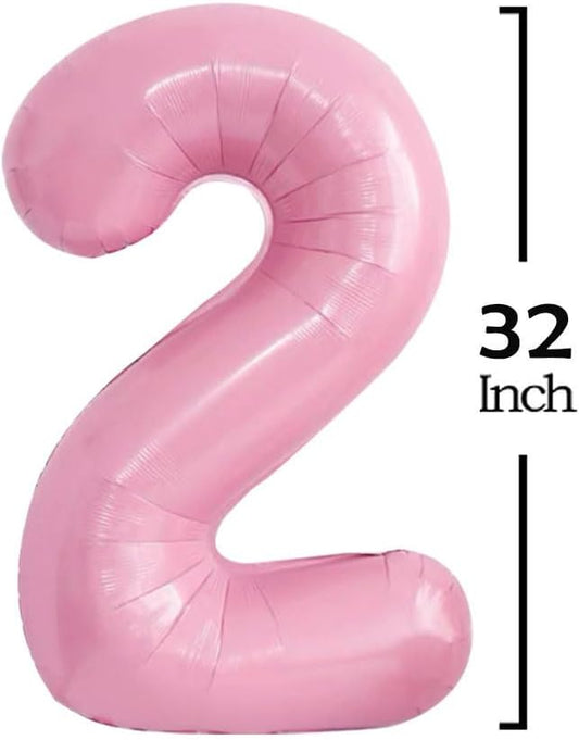 GOER 2026 Foil Number Balloons for 2026 New Year Eve Festival Party Supplies Graduation Decorations (Light Pink,32 Inch)