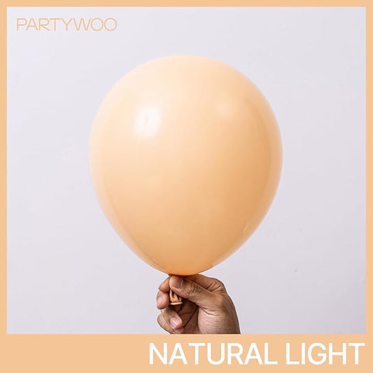 PartyWoo Nude Balloons 50 pcs 12 Inch Beige Apricot Boho Neutral Latex Balloons for Wedding Baby Shower Gender Reveal Graduation Birthday Party Decorations Apricot-F05