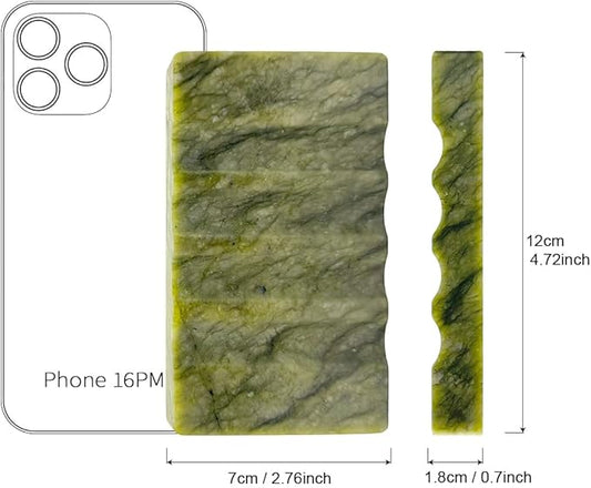 Real Marble Christmas Soap Dish for Shower - Stone Tray, Small Bar Soap Holder with Drainage | Non-Slip, Luxury Bath Room Accessories (Earth Green)