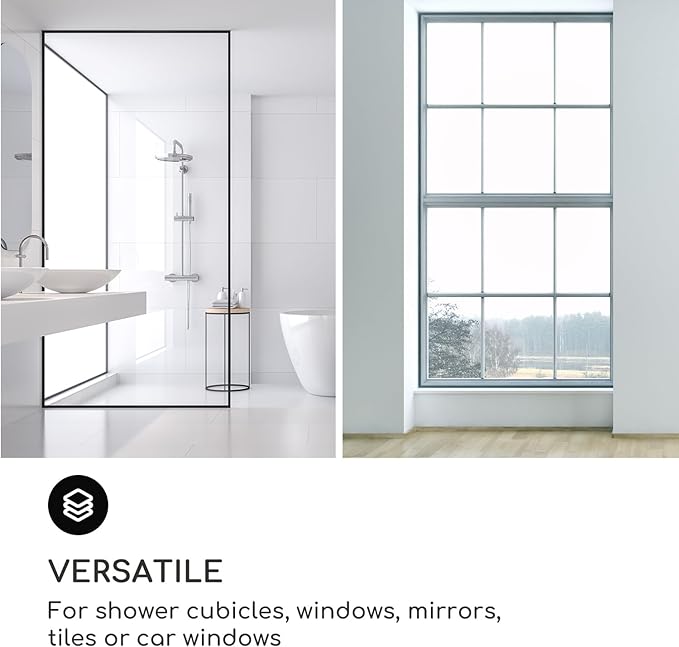 GÜTEWERK Shower Squeegee for Glass Doors, Silicone Window Squeegee, Bathroom and Glass Cleaning - Blue - 9 Inch