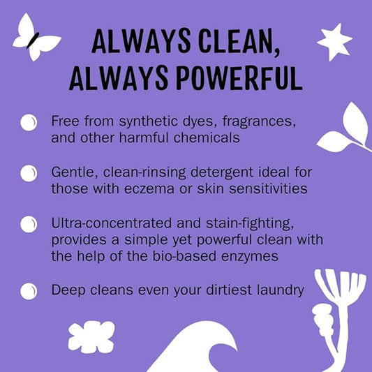 Molly's Suds Liquid Laundry Detergent | Clean Laundry Detergent Soap for Sensitive Skin | 2x Concentrated, High Efficiency (HE) | Lavender - 100 Loads