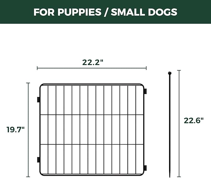 FXW MiniPaws Unleashed Dog Playpen for Yard & RV Camping, Expandable 20-inch 4 Panels for Puppies and Small Dogs, Portable for Indoor and Outdoor Use
