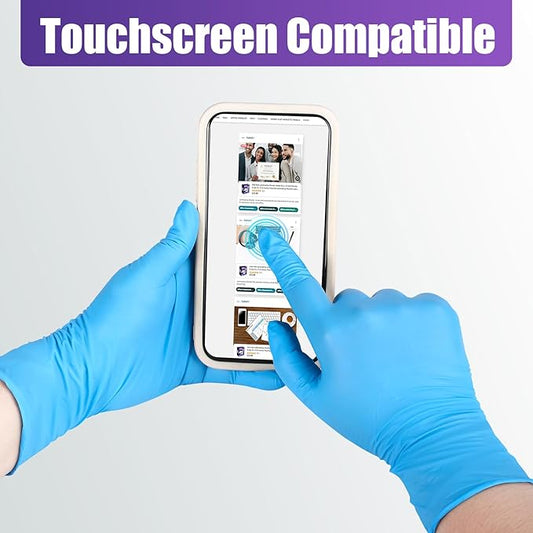 Heavy Duty Disposable Nitrile Exam Gloves 6 mil 1200 Count Gloves Blue Latex-Free,Food-Safe, Powder Free, Non-Sterile
