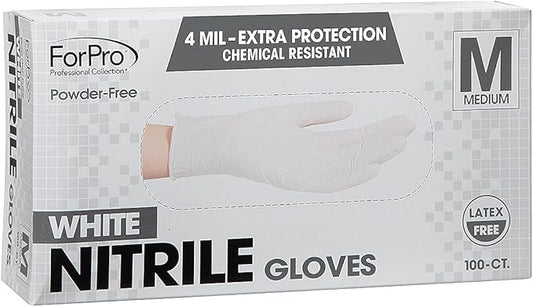 ForPro Disposable Nitrile Gloves, Chemical Resistant, Powder-Free, Latex-Free, Non-Sterile, Food Safe, 4 Mil, 100-Count