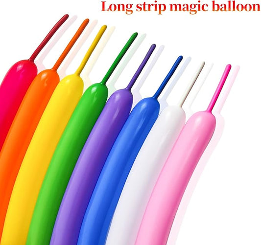 Long Balloons Animals, Thickening 260 Balloons for Tying Balloon Arch, Twisting Latex Magic Modeling Skinny Birthday for Kid‘s Party Wedding Decoartion 100pcs (Color)