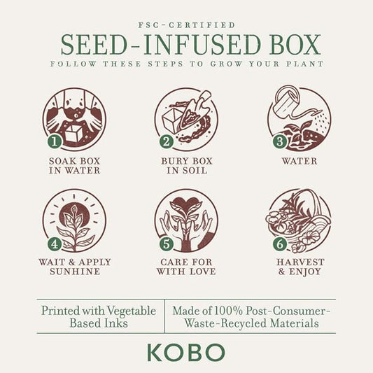 KOBO Sweet Sunflower Candle with Plantable Box (9 oz) | Plant The Box Collection, 100% Pure Soy Wax Candles | Hand-Poured in USA | Long Lasting 60 Hour Burning Candles | Scented Candles for Home