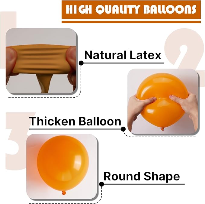 PartyWoo Burnt Orange Balloons, 50 pcs 12 Inch Boho Orange Balloons, Brownish Orange Balloons for Balloon Garland or Balloon Arch as Birthday Party Decorations, Baby Shower Decorations, Orange-F53