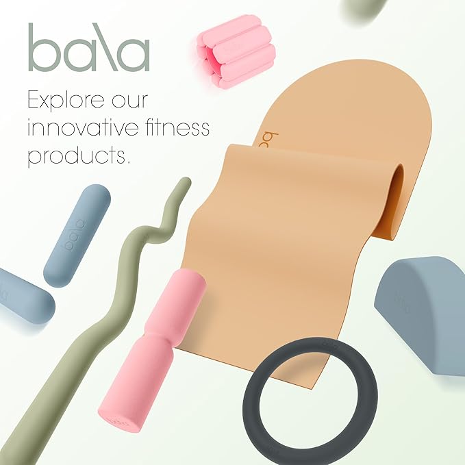 Bala Yoga Mat for Home Gym - Non Slip Exercise Mat for Home Workout, Stretching, Pilates, Aerobics & Floor & Fitness Work Out - Indoor Exercising Mat