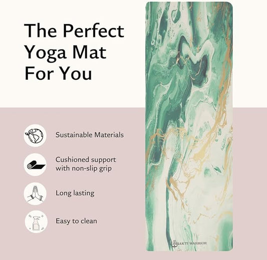 Shanti PU Yoga mat - Artist Designed, Premium eco friendly mats, Non Slip, Non Toxic, Great for Regular & Hot Yoga, Pilates and Work out (72 inch x 28 inch x 5mm Thick)k out (72 inch x 28 inch x 5mm Thick)