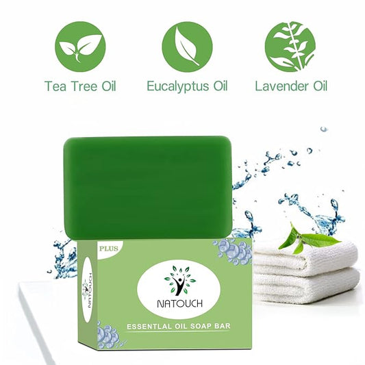 Antifungal Soap, Upgrade Natural Tea Tree Oil Body Soap Bar, Help Jock Itch, Ringworm, Athlete's Foot, Body Odor, Skin Irritations With Natural Tea Tree Oil, Eucalyptus Oil, and Lavender Oil