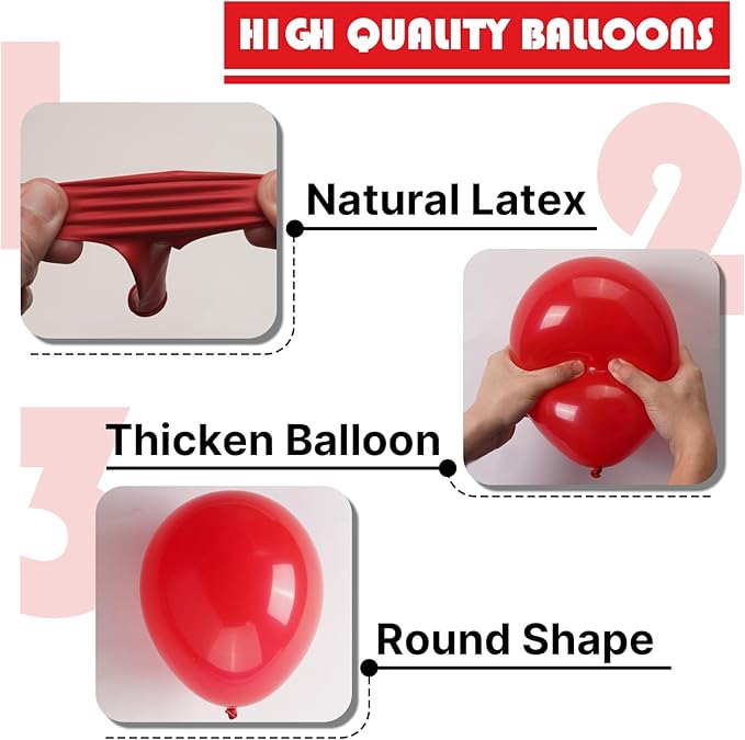 PartyWoo Red Balloons, 50 pcs 12 Inch Matte Red Balloons, Red Latex Balloons for Balloon Garland or Balloon Arch as Birthday Party Decorations, Wedding Decorations, Baby Shower Decorations, Red-Y57