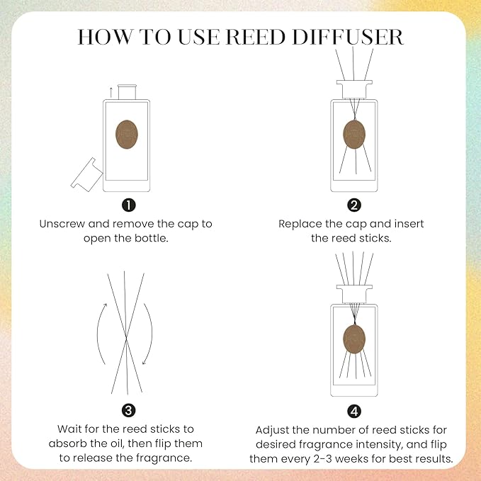 M&SENSE 6.3 oz Large Reed Diffuser Set | Gardenia Scent Oil Diffuser with Sticks | Hotel Collection Non-Toxic Essential Oil |for Bedroom Bathroom Living Room