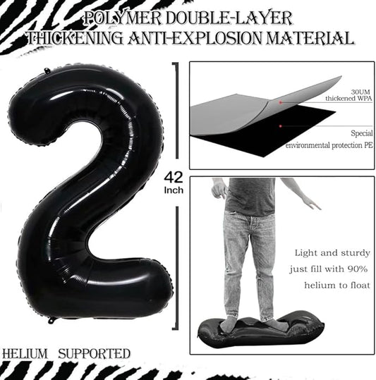 GOER Number 20 Balloons for 20th Birthday Party Decorations,42 Inch Jumbo Foil Helium Balloons for 20th Anniversary (Black)