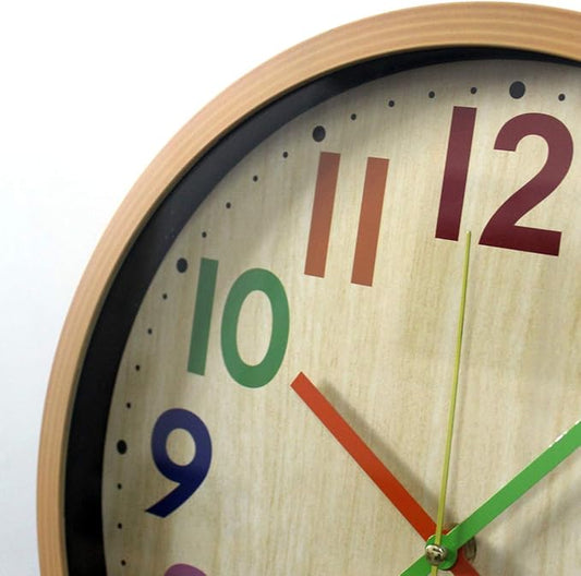 Wall Clock, 12 Inch Easy to Read Silent Non-Ticking Colorful Battery Operated Clock,for Bedroom,Living Room,Kitchen,Office,School Classroom (Yellow)