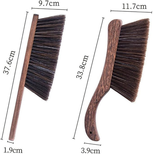 2PCS Soft Bristle Dusting Brushes, Counter Duster Bed Sheets Debris Cleaning Hand Broom for Car/Bed/Couch/Draft/Garden/Furniture/Clothes, Blue, Green, Pink (Brown)