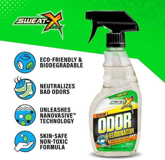 Extreme Odor Spray - Multipurpose No-Wash Deodorizer - Ideal for Shoes and Gym Clothing - Victory Scent (16 fl oz) - 2 Pack