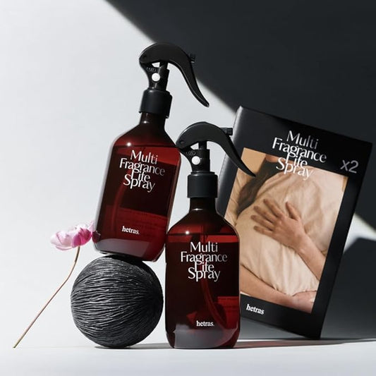 hetras Multi Fragrance Life Spray 10.14 fl oz x 2 Pack | Hotel Wood - Luxurious Forest Scent | Non-Aerosol Odor Freshener Room Mist for Room, Closet, Fabric | Infused with Essential Oils