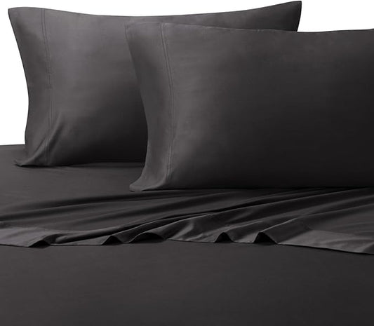 Royal Hotel Bedding Silky Soft, Viscose from Bamboo, and Cotton Blend Pillow-Cases, 100% Luxury Blend, 60% Viscose Made from Bamboo and 40% Cotton Pillowcases, Standard Size, Charcoal