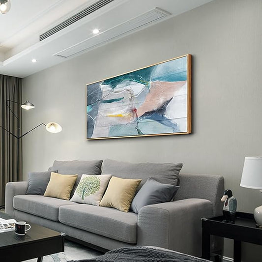 Wapluam Canvas Wall Art For Living Room Modern Large Wall Decorations For Office Bedroom Wall Decor Abstract Ink Wall Pictures Gray Paintings Canvas Art Prints Home Decor Wood Framed Ready to Hang