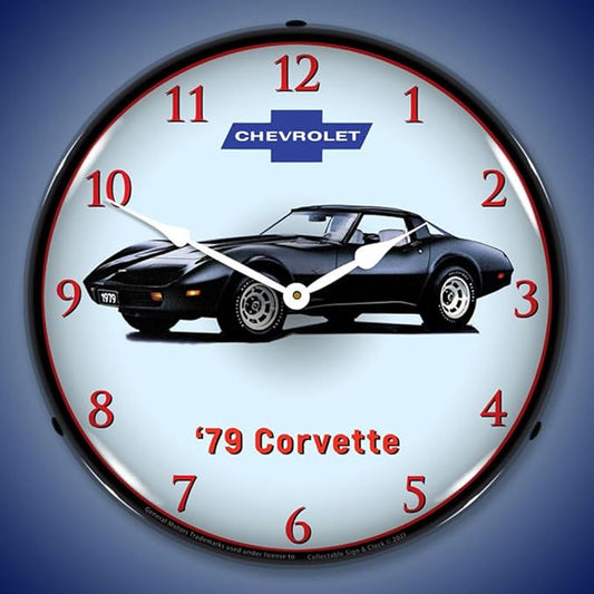 C3 1979 Corvette LED Wall Clock Illuminated not Neon